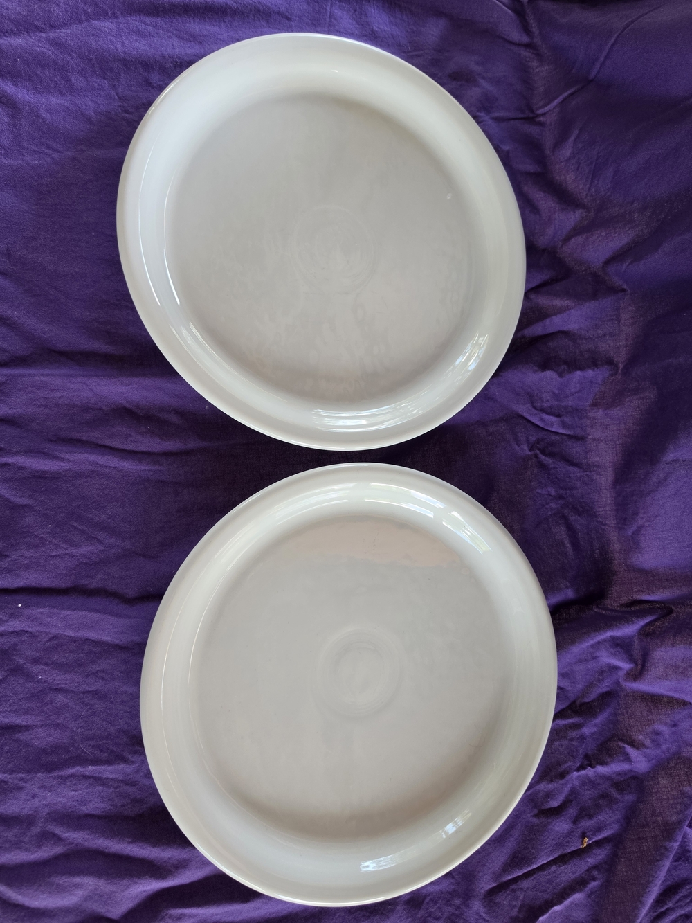 Fiesta White Ceramic Dinner Plates - Set of 2